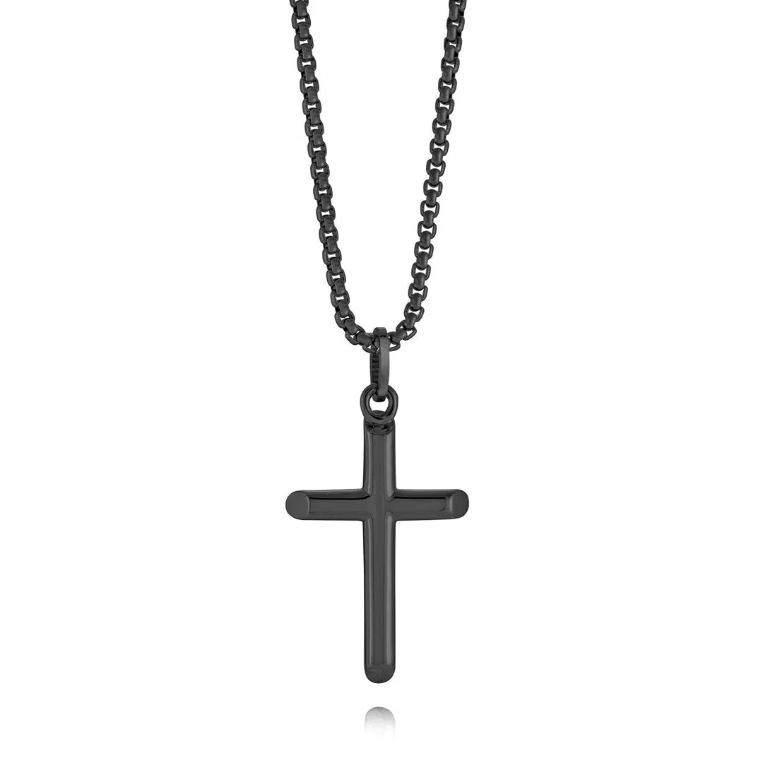 ITALGEM STEEL SC182-BK  Cross Necklace