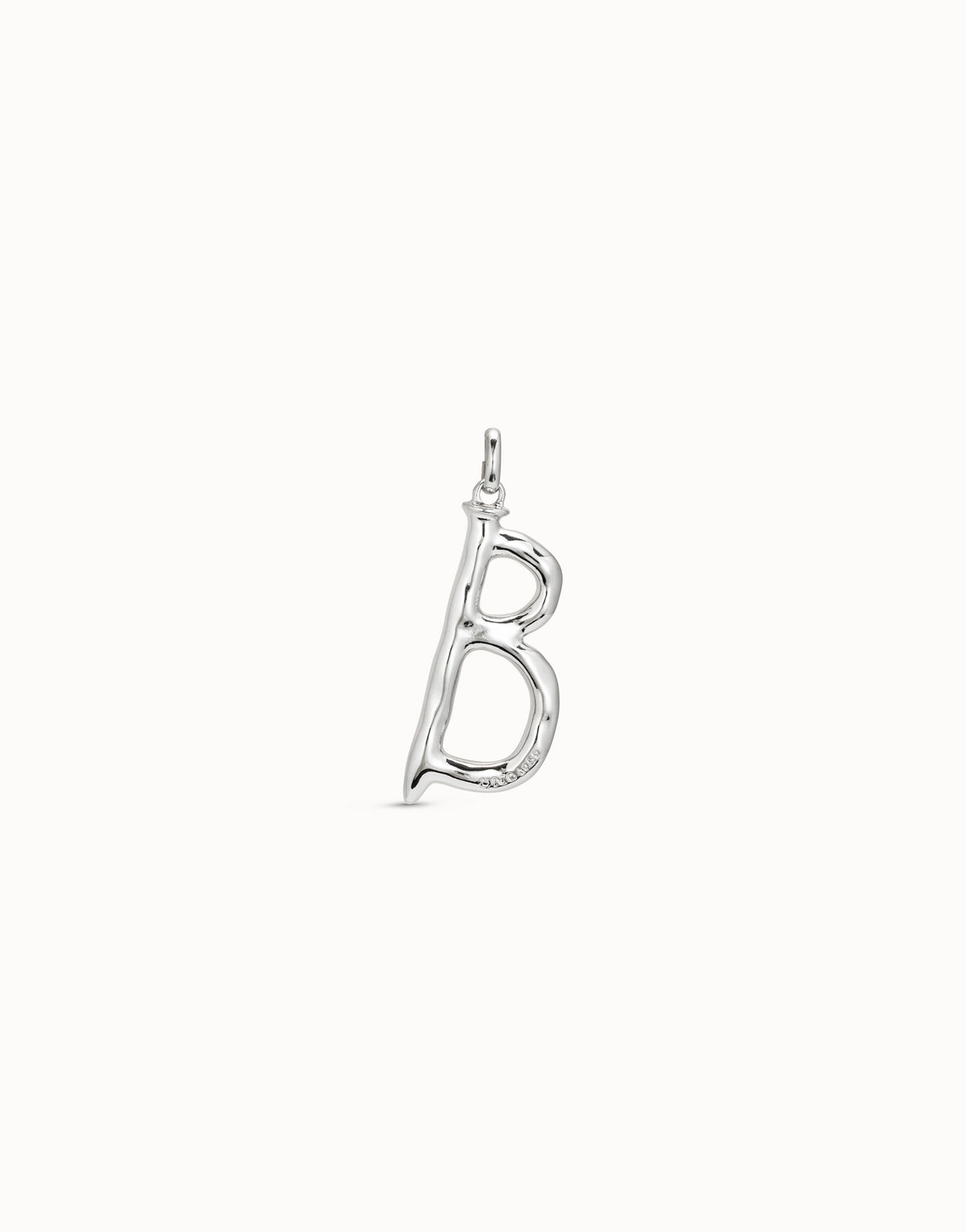 UNO DE 50 JEWELRY CHA0155MTL0000U  SILVER PLATED METAL ALLOY CHARM IN THE SHAPE OF B LETTER WITH  A BAIL