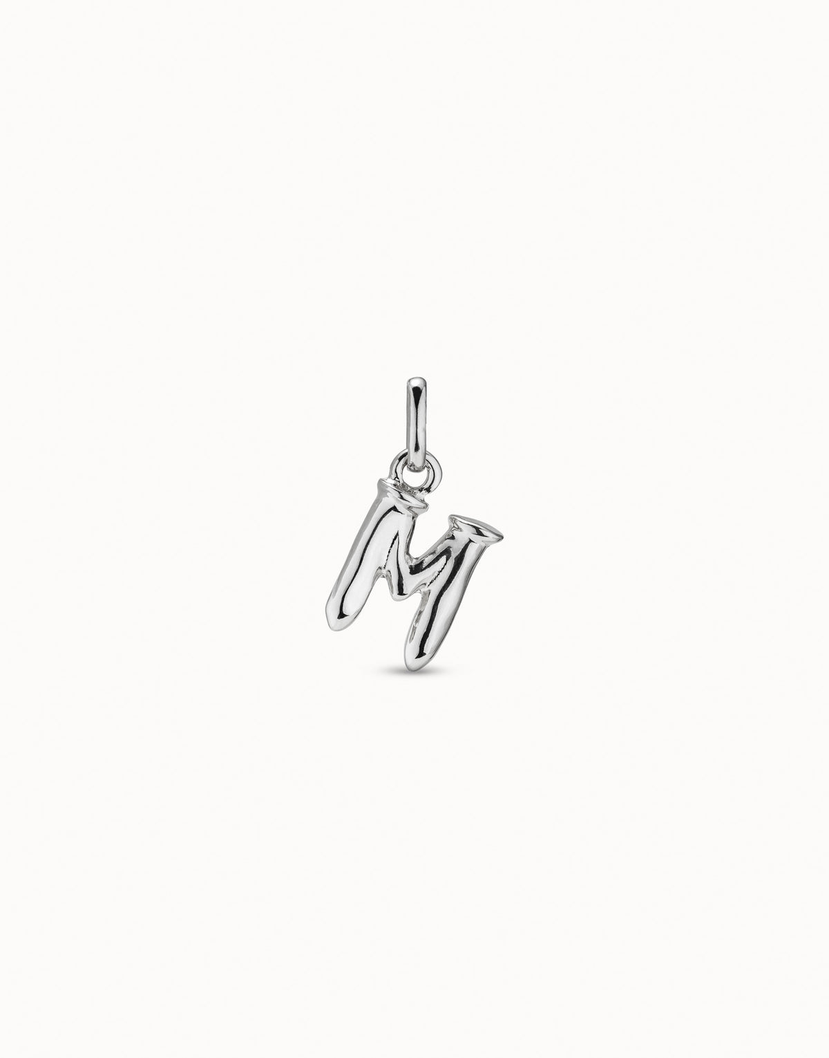 UNO DE 50 JEWELRY CHA0166MTL0000U  SILVER PLATED METAL ALLOY CHARM IN THE SHAPE OF M LETTER WITH A BAIL