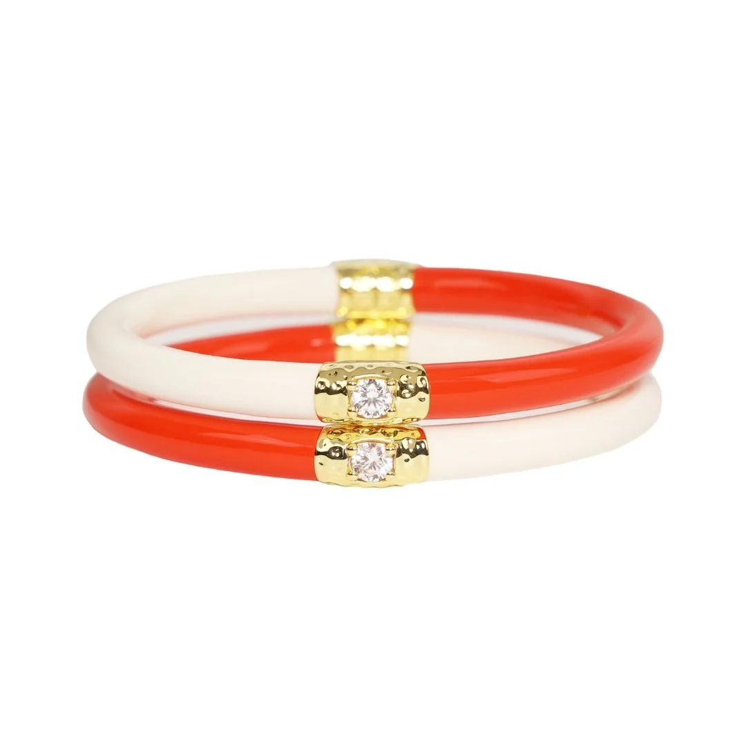 BUDHAGIRL CORAL & IVORY YING YANG BRACELETS