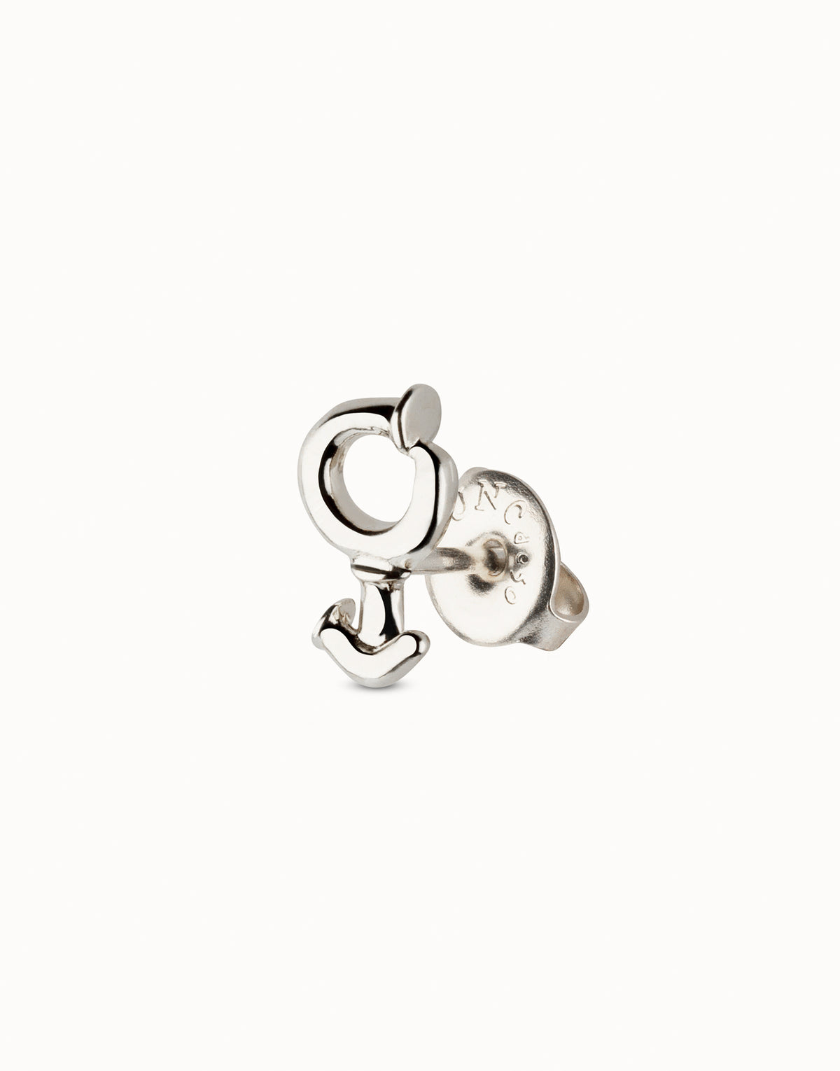 UNO DE 50 PIE0013MTL0000U  Male symbol-shaped silver-plated metal alloy piercing type earring