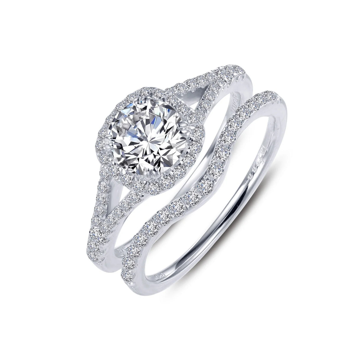 LAFONN R2016CLP  PT 1.20 CTTW ROUND HALO WEDDING RING