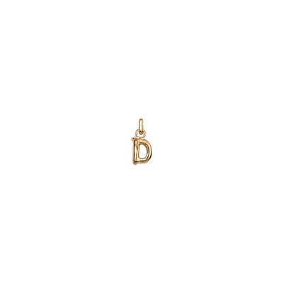 UNO DE 50 JEWELRY CHA0157ORO0000U  SILVER PLATED METAL ALLOY CHARM IN THE SHAPE OF D LETTER WITH A BAIL