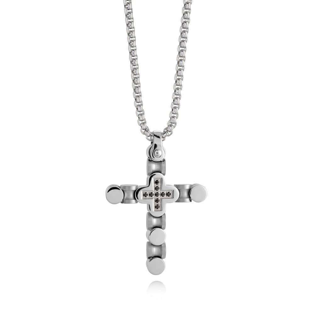 ITALGEM STEEL SC119  Cross Necklace