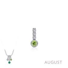 LAFONN BP005PDP00  PD SIMULATED PERIDOT S.S PT 0.17 CTW AUG LOVE CHARM 4