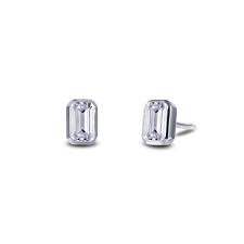 LAFONN E0350CLP00  ER CL S.S. PT 1.32 CTTW EMERALD CUT BEZEL STUD