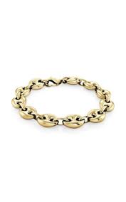 ITALGEM SMB440  GOLD-IP S.STEEL HOLLOW PUFF-GUCCI-LINK BRACELET