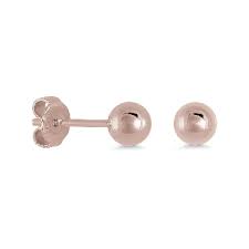 ITALGEM STEEL SEA320-R  ROSE-IP S.STEEL BRUSHED 5MM-BALL-STUD EARRING