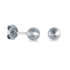 ITALGEM STEEL SEA323-S  S.STEEL BRUSHED 6MM-BALL-STUD EARRING