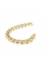 ITALGEM STEEL SMB148  GOLD-IP-S STEEK D CUT-EDGES 15MM-CURB MENS-LINK BRACELET