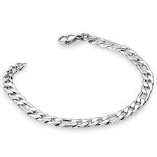 ITALGEM STEEL SMB222  S.STEEL DIAMOND-CUT FIGARO BRACELET