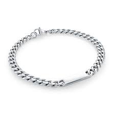 ITALGEM STEEL SMB643-N1 S.STEEL 6MM CURB 1-PLATE BRACELET