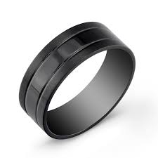 ITALGEM STEEL SR1  BLACK BEVEL SILICONE RING