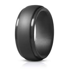 ITALGEM STEEL SRM1 BLACK-EDGE SILICONE RING