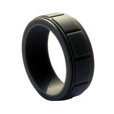 ITALGEM STEEL SRM5  DARK-GREY GRID SILICONE RING