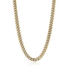 ITALGEM STEEL SYN25 GOLD-IP-S.STEEL 10MM CUBAN-LINK POLISHED