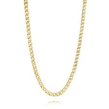 ITALGEM STEEL SYN57 GOLD-IP S.STEEL 5MM DIAMONDCUT CURB CHAIN