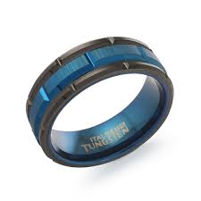 ITALGEM STEEL TC52  BLACK-BLUE-IP TUNGSTEN-CARBID RECTANGULAR-CU 8MM-BAND