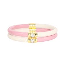 BUDHAGIRL PINK YING YANG  PINK IVORY BRACELETS