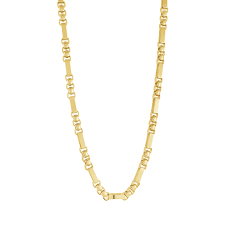 ITALGEM SYN44 GOLD-IP-S.STEEL BRUSHED-POLISHED RND-BOX RECT-5MM NECKLACE