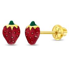 AMAURI GOLD AMAU169  14K BABY EARR STRAWBERRY