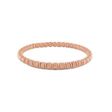 ITALGEM STEEL BB-318 GOLD-IP-S.STEEL SATIN-POLISHED STRETCH MINI-BEAD BRACELET